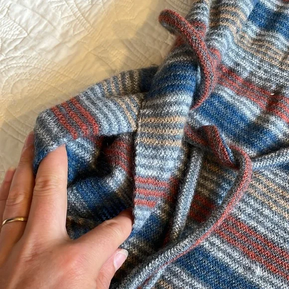 VTG Missoni 70s 80s wool stripe collared maxi dress 42 medium POCKETS - Picture 15 of 16